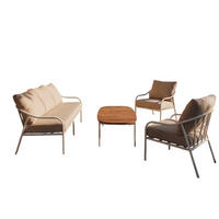 GARTENLOUNGE 4-tlg Luca Beige aus Metall - Beige, Metall - Tikamoon