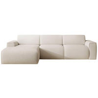 ECKSOFA Bouvi Creme links - Creme/Schwarz, Kunststoff/Textil (310/165cm) - Selsey