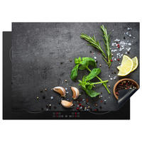 HERDABDECKPLATTE Limette - Kräuter - Gewürze - Grün - Grau - Beton 75x52 cm - Grün, Kunststoff (75/0.2/52cm) - MuchoWow