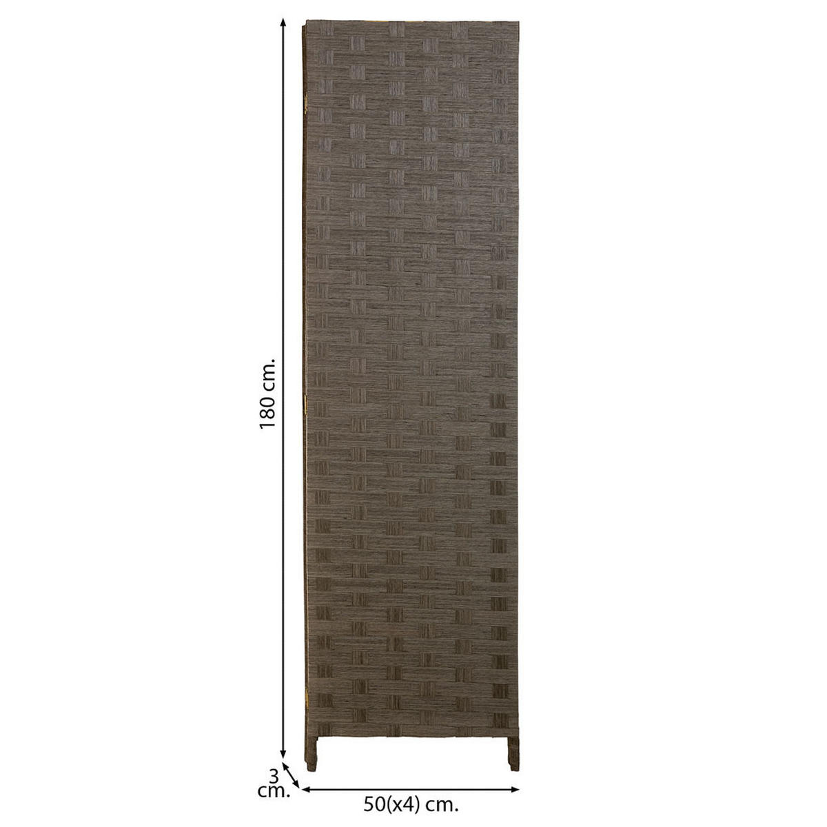 PARAVENT aus geflochtenem Papier mit 4 PANEELE, 3x180cm - Dunkelbraun, Papier (200/180/3cm) - Wanderlust
