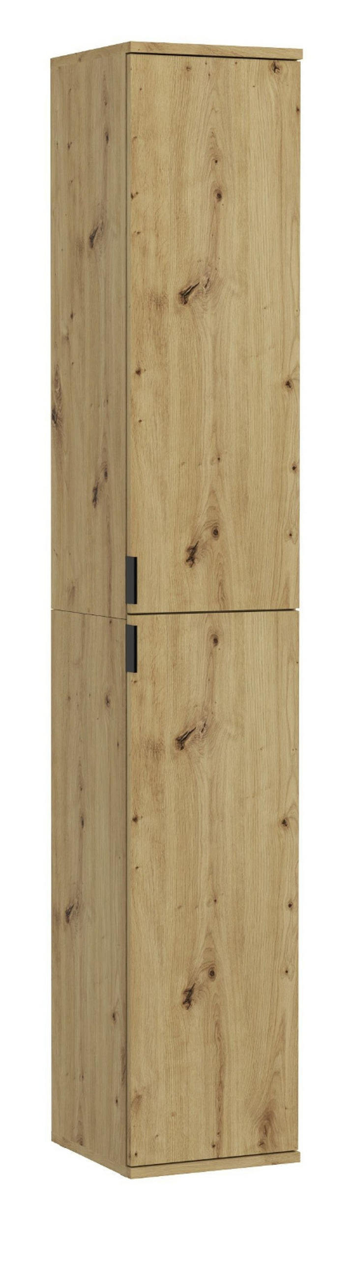 SCHUHSCHRANK Eiche 30 cm, Flurschrank mit flexibler Inneneinteilung - Schwarz/Eiche Artisan, Holzwerkstoff/Kunststoff (30/193/34cm) - Inn.Furn