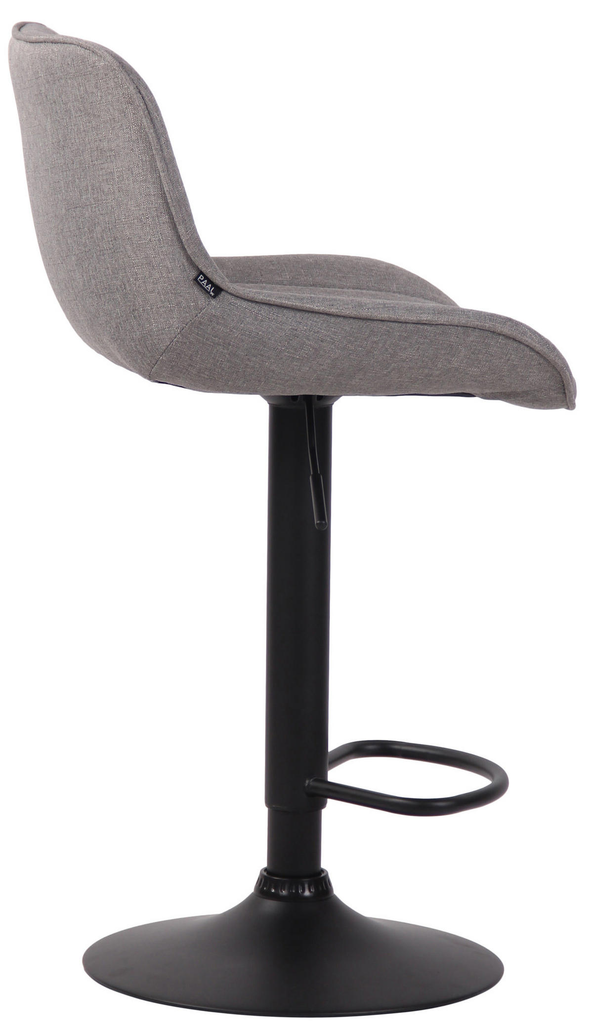 BARHOCKER Stoff grau - Schwarz/Grau, Textil/Metall (50/86/50cm) - CLP