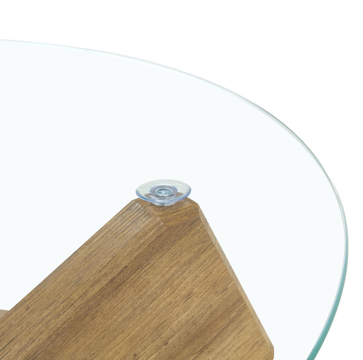 COUCHTISCH 79/45 cm Transparent/Holz aus MDF und Glas mit Kreuzgestell - Klar, Holzwerkstoff (79/79/45cm) - OKMYHOME