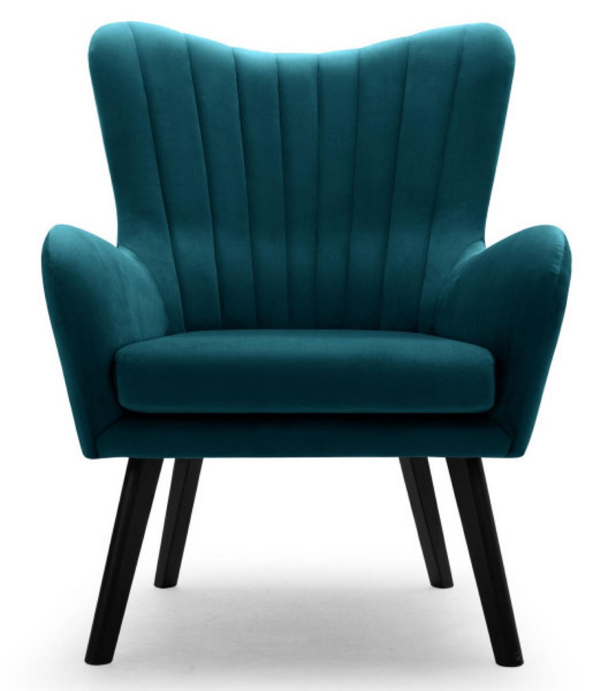 SESSEL Smaragdgrün TEDI Auf Holzbeinen Gepolstert Velluto - Grün, Textil (76/100/78cm) - Sepro Meble