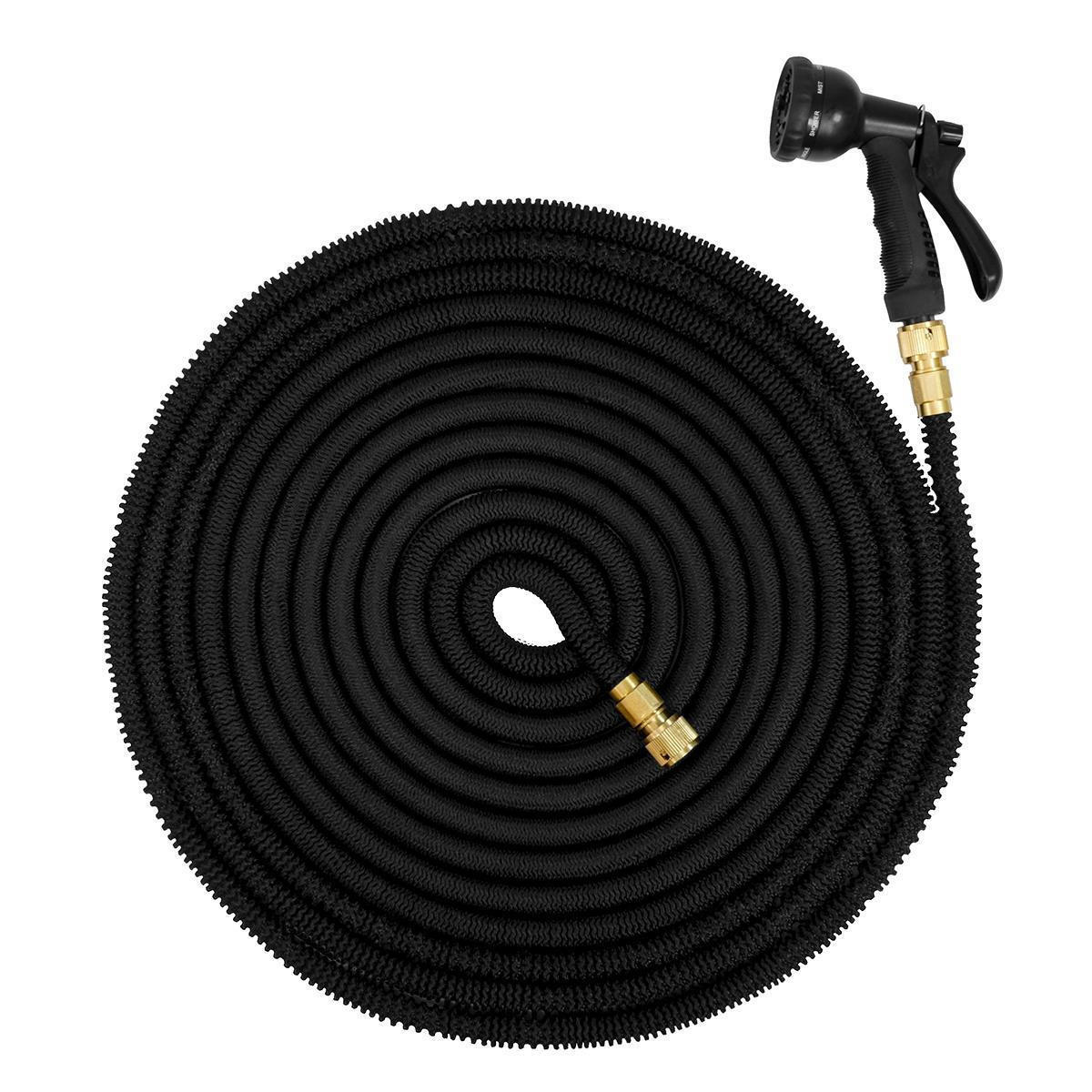 FLEX-GARTENSCHLAUCH 30m inkl. 7fach Multifunktions-Sprühkopf - Schwarz, Kunststoff (3000cm) - eyepower