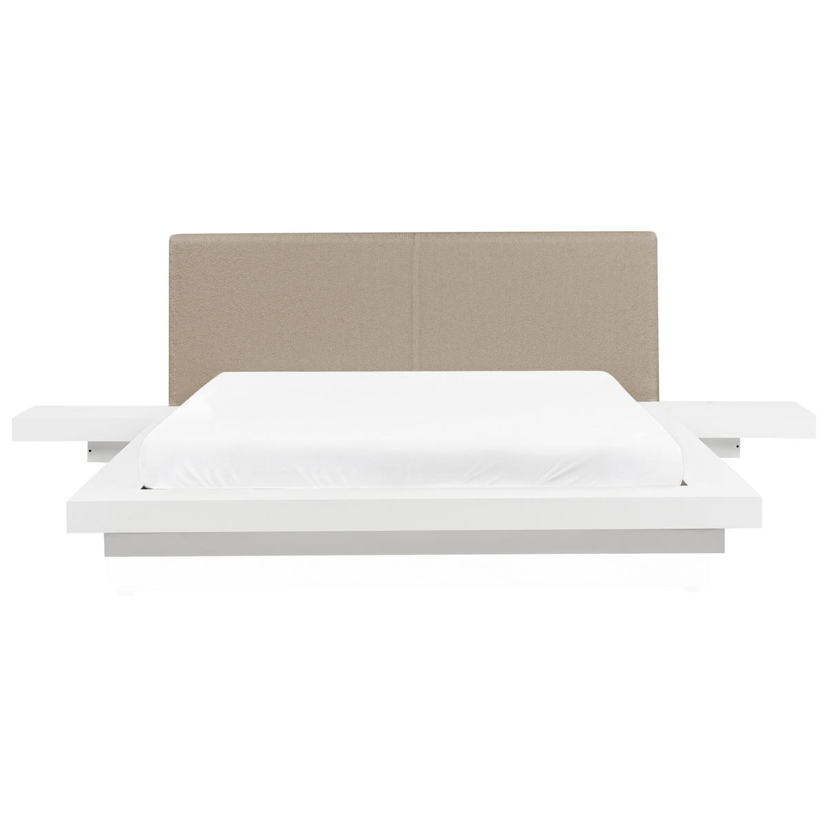 BETT mit Lattenrost 160/200 cm MDF-Platte Taupe Zen - Taupe, Holzwerkstoff (160/200cm) - Beliani