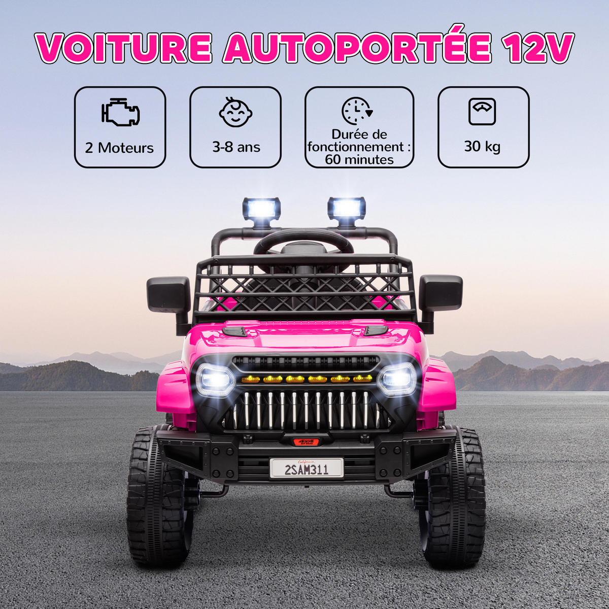 ELEKTRO-KINDERAUTO DE-13057 2,4G Fernbedienung Schwarz - Pink, Kunststoff (95/62.5/65cm) - ComfortXL