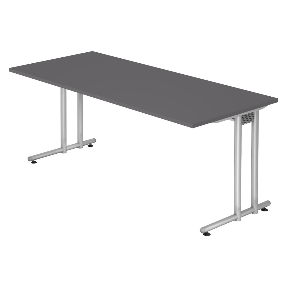 SCHREIBTISCH Serie-N 80/180/72 cm in Graphitfarben - Graphitfarben, Holzwerkstoff (80/180/72cm) - bümö