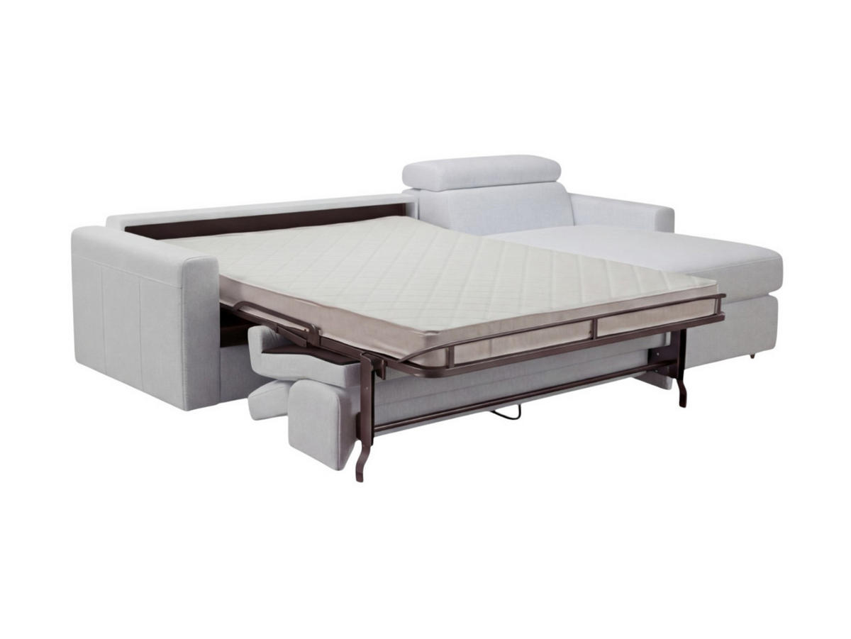 ECKSOFA Morris Echtleder mit Bettfunktion Weiß - Weiß, Leder/Metall (223/170cm)