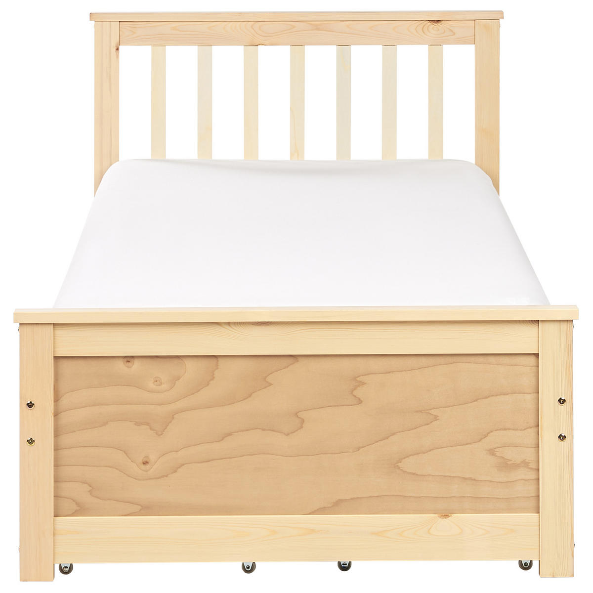 BETT mit Schubladen 90x200 cm Heller Holzfarbton Olendon - Hellbraun, Holz (90/200cm) - Beliani