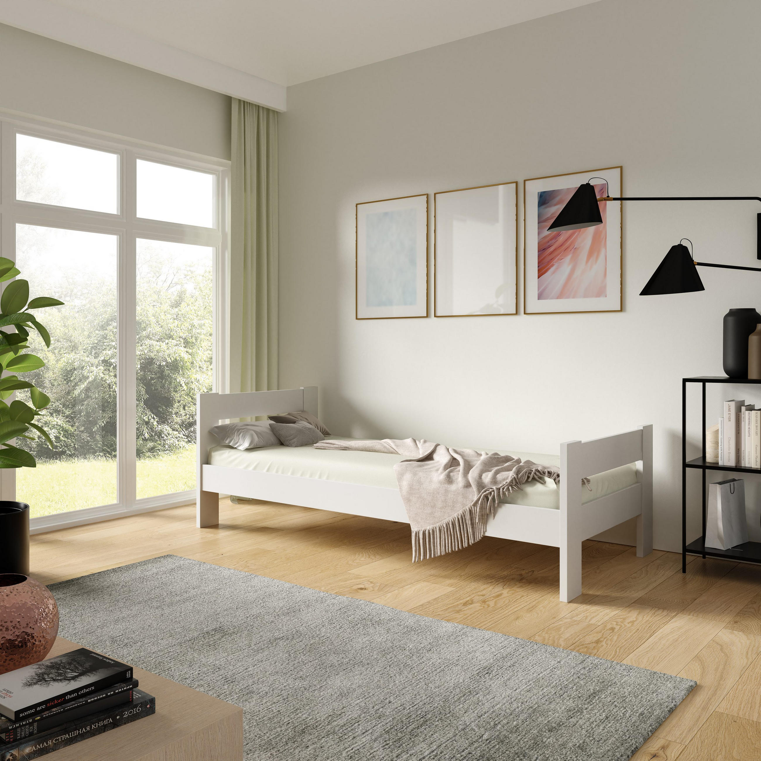 KINDERBETT OSCARO 90x200 cm Weiß - Weiß, Holz (90/200cm) - MASSENO