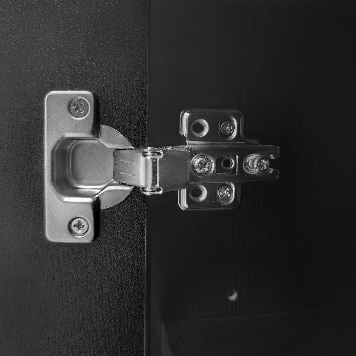 SCHUHBANK in Schwarz mit drei Stauraumtüren für Wohnzimmer und Flur, B100/T34/H69 cm - Schwarz, Holzwerkstoff/Metall (100/68.5/34cm) - STILVORA