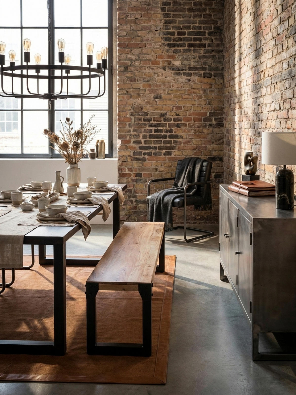 ESSZIMMERBANK Massivholz Metall ohne Lehne, Akazie 120x40x45 cm - Schwarz/Braun, Holz/Metall (120/45/40cm) - KADIMA DESIGN