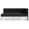 JUGENDBETT Ventrio Schwarz Easy-Clean-Samtbezug 90x200 cm - Schwarz, Holz/Textil (90/200cm) - Selsey