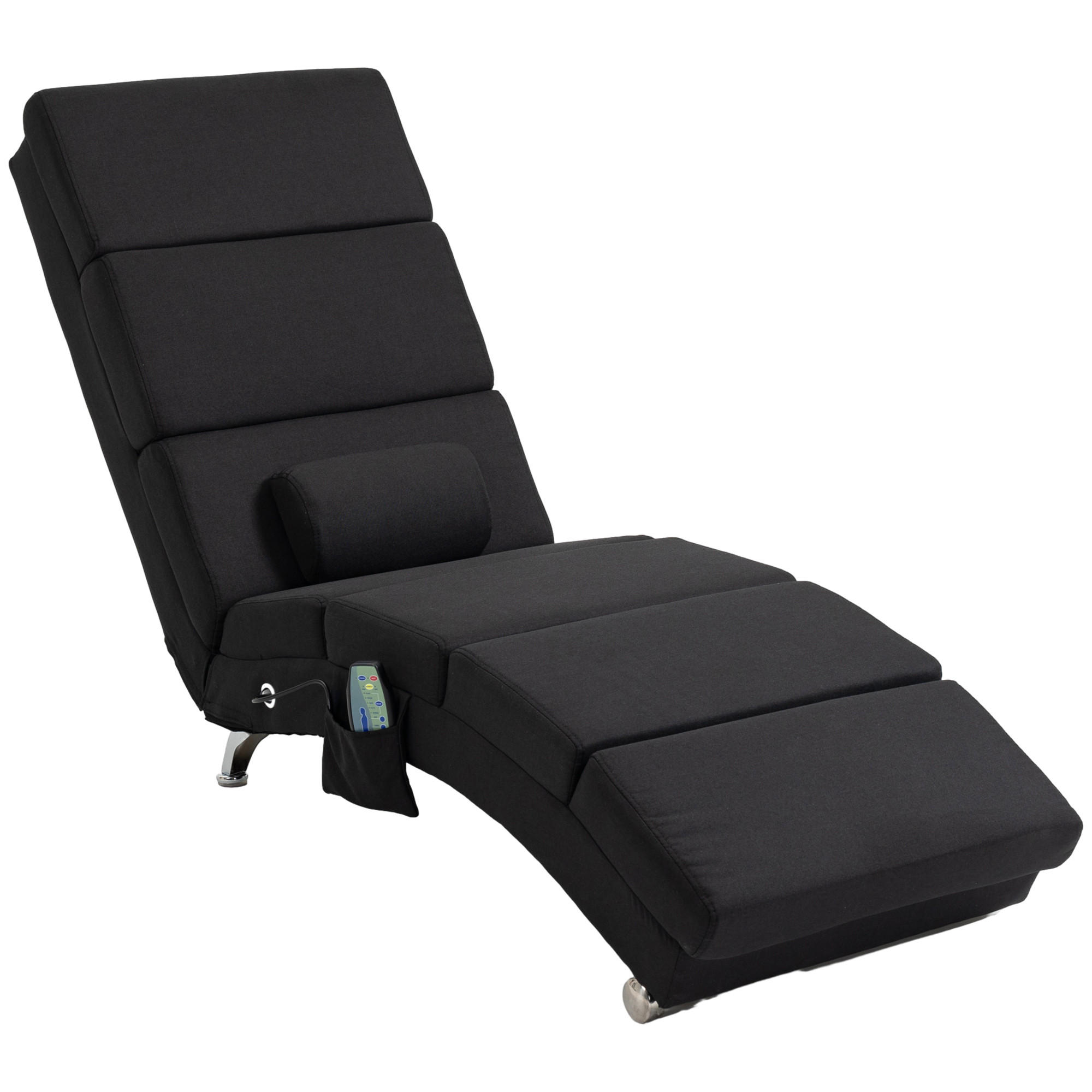 RELAXLIEGE mit 5 Massagemodi, Heizfunktion, Schwarz - Schwarz, Textil (168/84/56cm) - HOMCOM