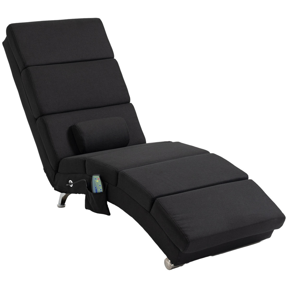 RELAXLIEGE mit 5 Massagemodi, Heizfunktion, Schwarz - Schwarz, Textil (168/84/56cm) - HOMCOM