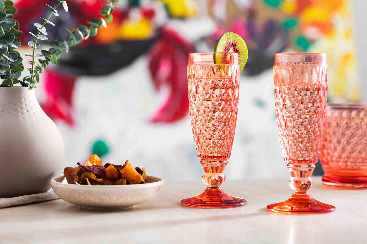 SEKTGLÄSER Boston Coloured Apricot 145 ml 4er Set - Orange, Glas (0.145L) - Villeroy & Boch