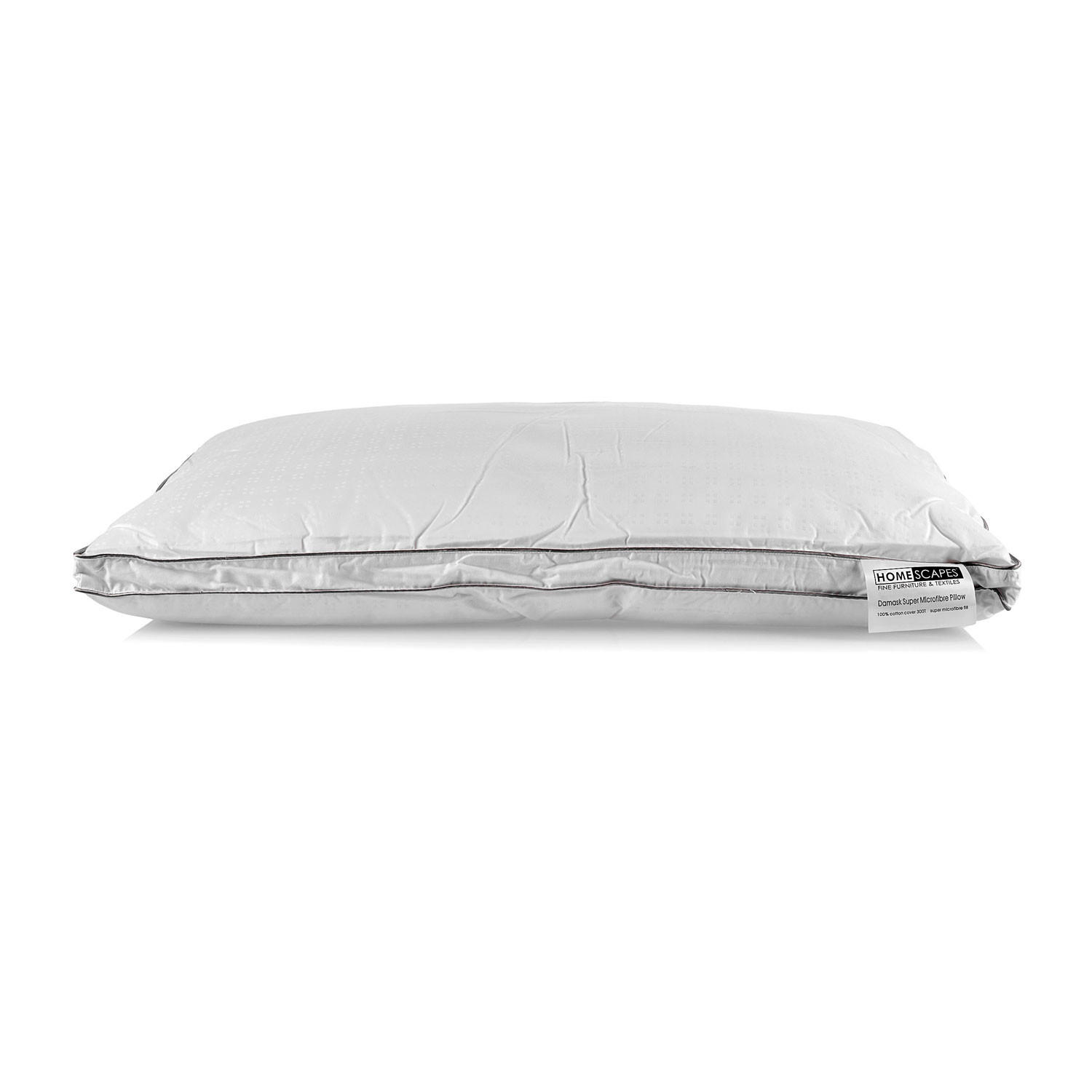 KOPFKISSEN Damast 48/74 cm, Super-Mikrofaser - Weiß, Textil (48/74cm) - Homescapes