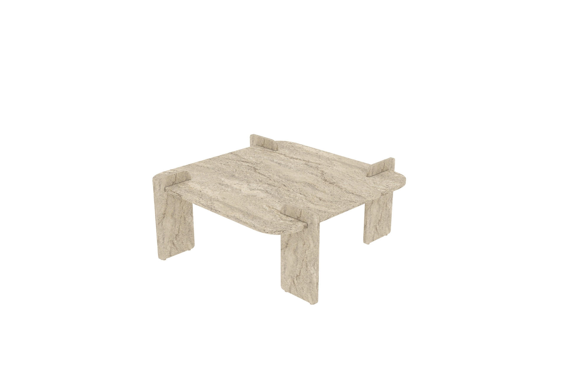 COUCHTISCH Brilliance Travertin Granit Optik 90x90 - Beige, Holzwerkstoff (90/90/35cm) - moebel17