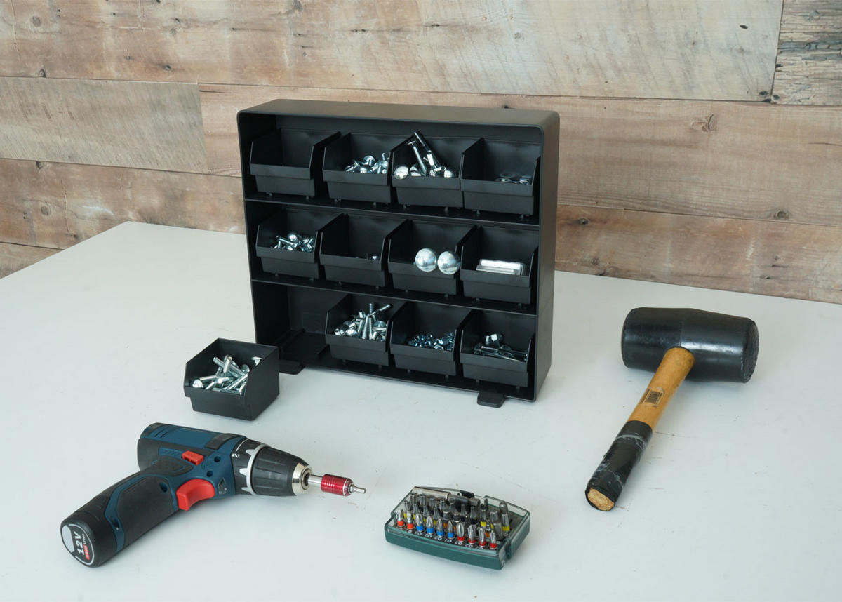 AUFBEWAHRUNGSBOX eckig Schwarz - Schwarz, Kunststoff (33/29/8cm) - MCW