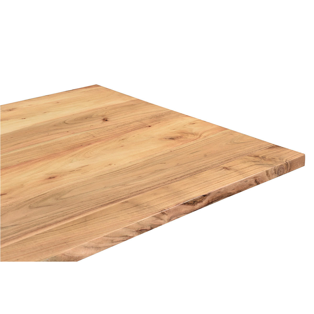ESSTISCH Rechteckig Industrial Massiv Akazienholz Schwarz Metall L200 cm VALLEY - Naturfarben, Holz (200/100/76cm) - Miliboo
