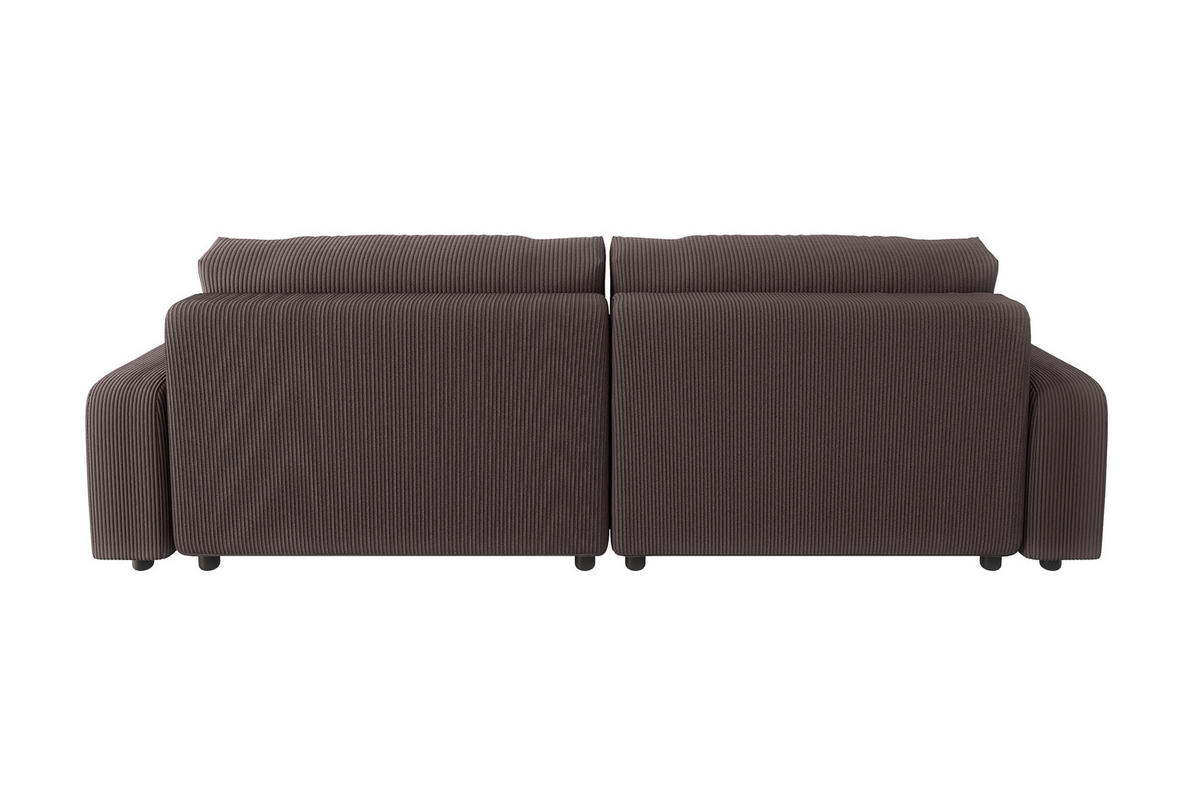 ECKSOFA Emma Dunkelbraun Cord - Ottomane links - Dunkelbraun, Textil (234/170cm) - S-Style Möbel
