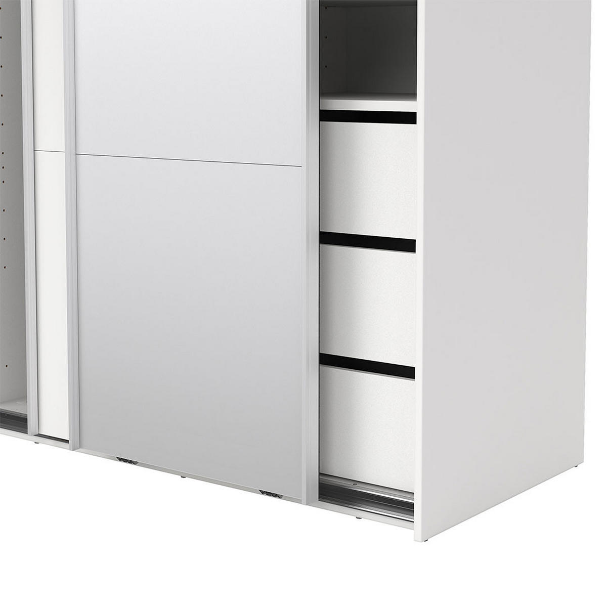 SCHIEBETÜRENSCHRANK, Catania, Weiß, Holzwerkstoff, 119 x 67 x 201 cm - Weiß, Holzwerkstoff (119/201/67cm) - ebuy24
