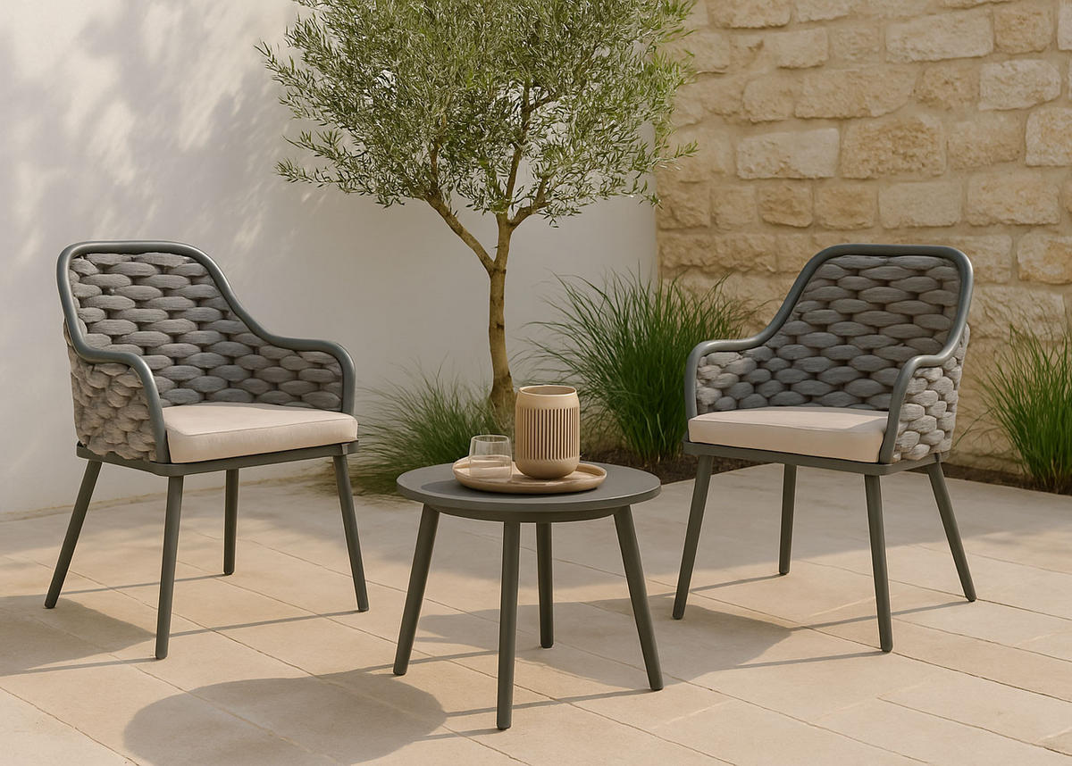 GARTENSTUHL Anthrazit, Beige - Anthrazit/Beige, Textil (59/84/63cm) - MCW