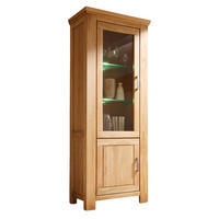 VITRINE Teilmassiv Iantha 83x210x47 Standvitrine Wildeiche natur geölt - Wildeiche, Holz (83/210/47cm) - 58aufmkessel