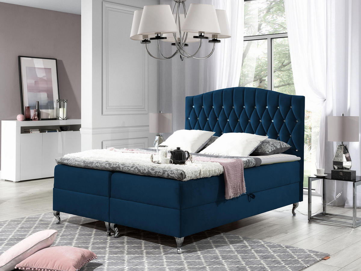 BOXBETT Puerto - Blau, Holz (120/200cm) - MIRJAN24