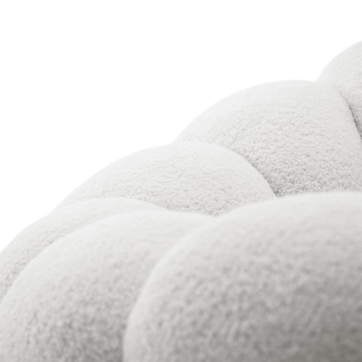 DREHSESSEL FLUFFY mit Fußstütze - Weiß, Textil (95/60/95cm) - Lookway