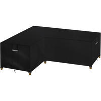 GARTENMÖBEL Abdeckplane Ecksofa 210x260x85cm Schwarz - Schwarz, Textil (260/80/210cm)