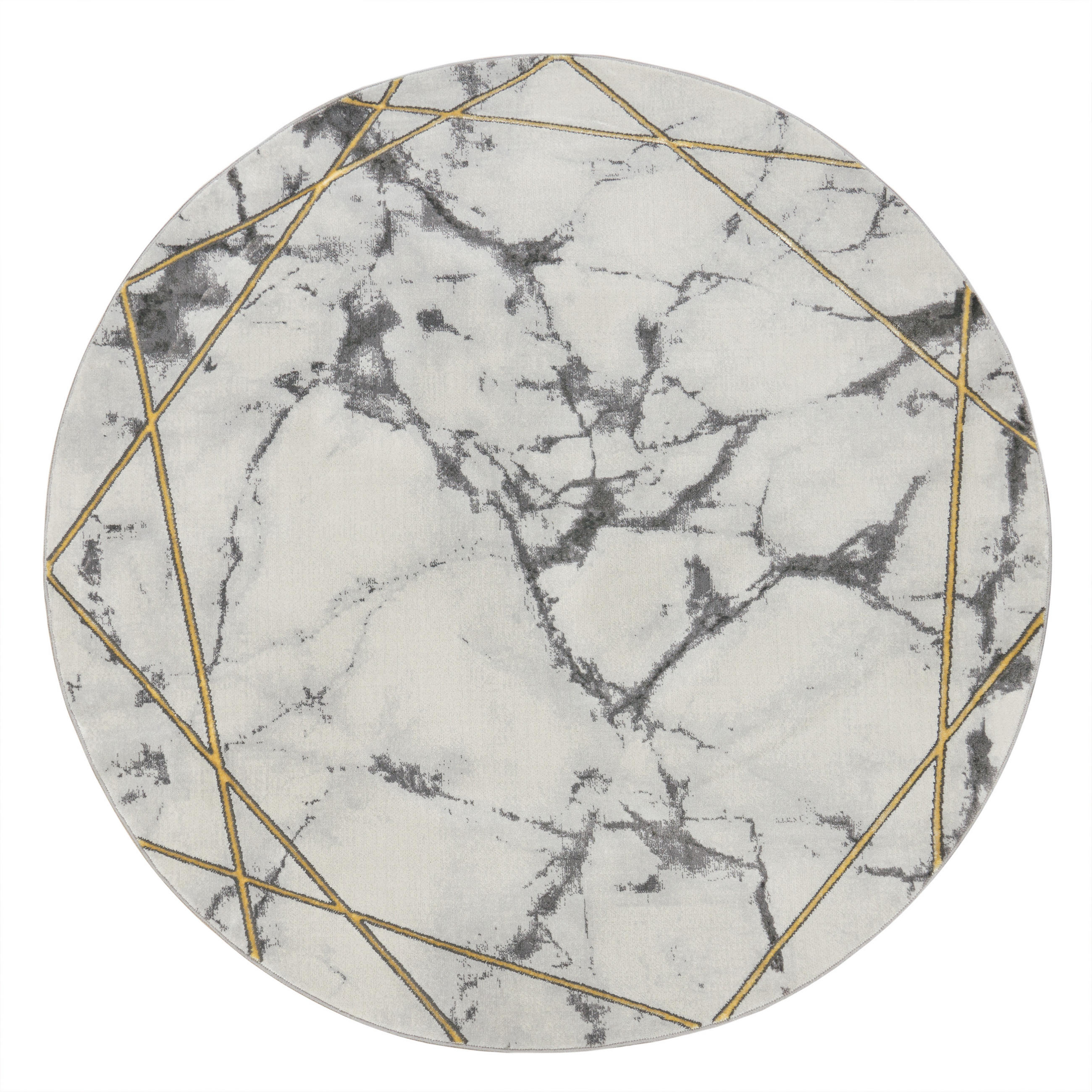 KURZFLORTEPPICH 120/120 cm Kraft 523 - Goldfarben, Textil (120/120cm) - Paco Home