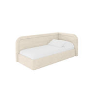 EINZELLBETT Jugendbett mit Bettkasten, Links - JOVY 80x200 Beige - Beige, Holzwerkstoff/Textil (80/200cm) - ALTDECOR