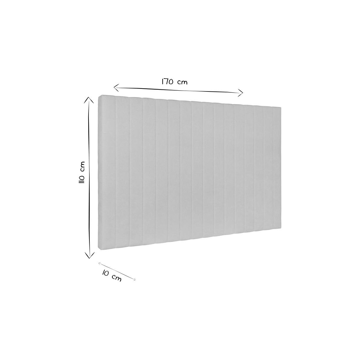 KOPFTEIL Samt Beige-Grau L170 NEHA - Taupe, Textil (170/110/10cm) - Miliboo