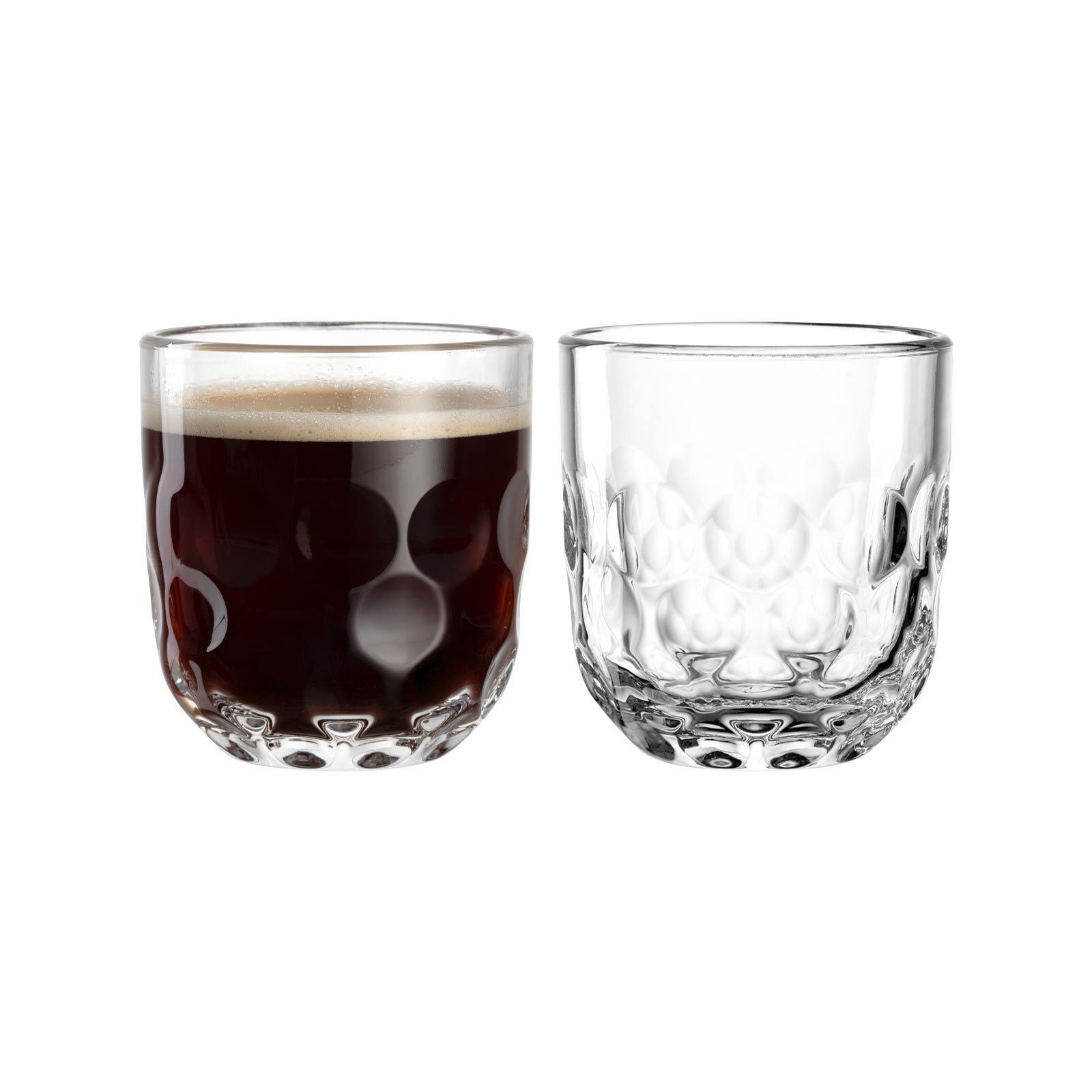 KAFFEEGLÄSER (1) Gocce transparent 220 ml 2er Set - Transparent, Glas (7.6/8.5/7.6cm) - Leonardo Living