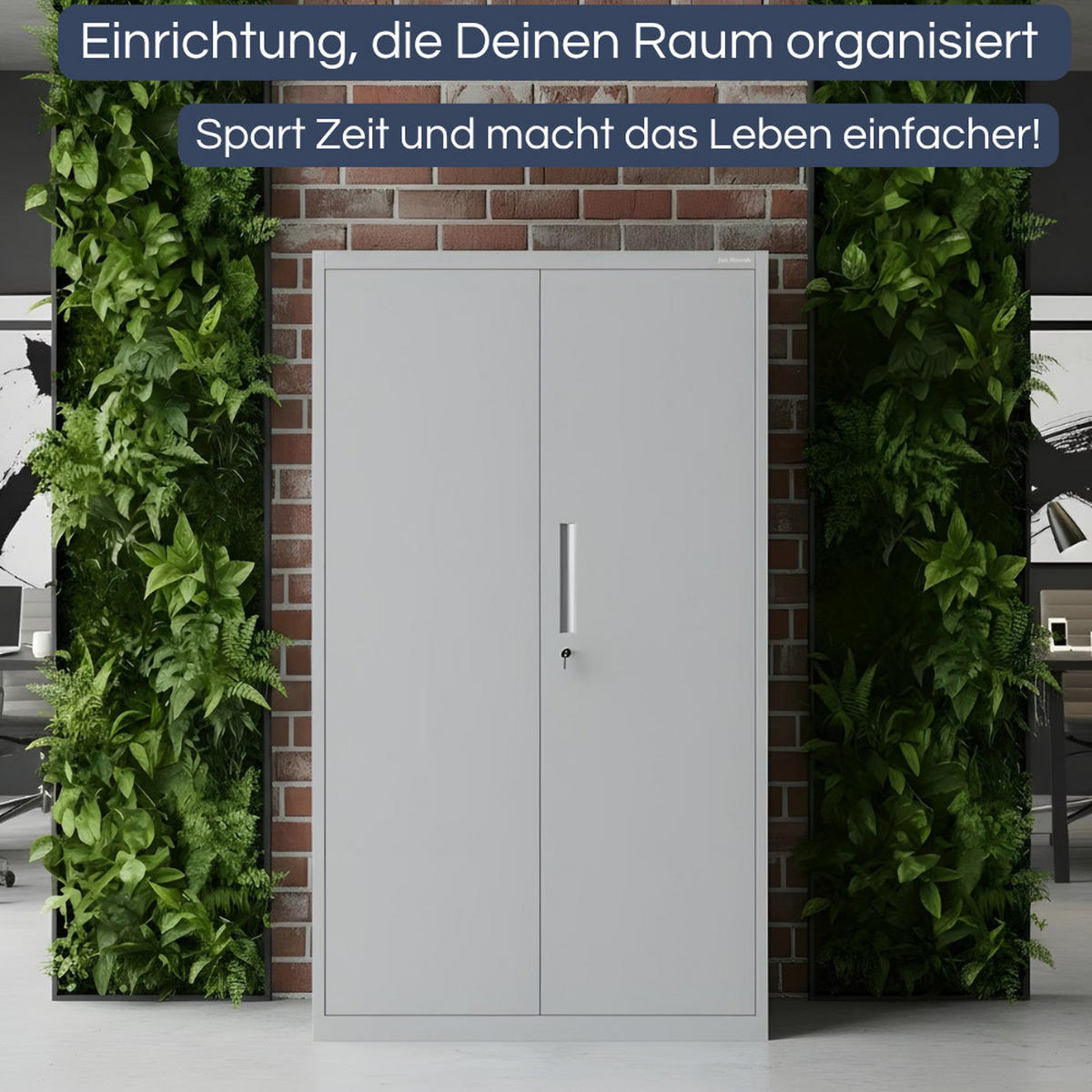METALLSCHRANK mit Sockel MEGAN 160x90x40cm Grau - Grau, Metall (90/160/40cm) - Jan Nowak