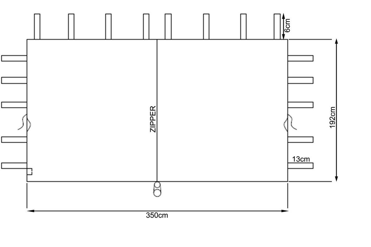 2 Seitenteile mit RV für Pavillon Nizza 3x4m Grau - Grau, Textil (250/190/350cm) - QUICK STAR