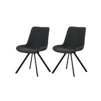 DREHSTUHL 2er Set Rio Stühle in Anthrazit - gemütliches Design - B/H/T: 52x85x61 cm - Anthrazit, Textil (61/85/52cm)