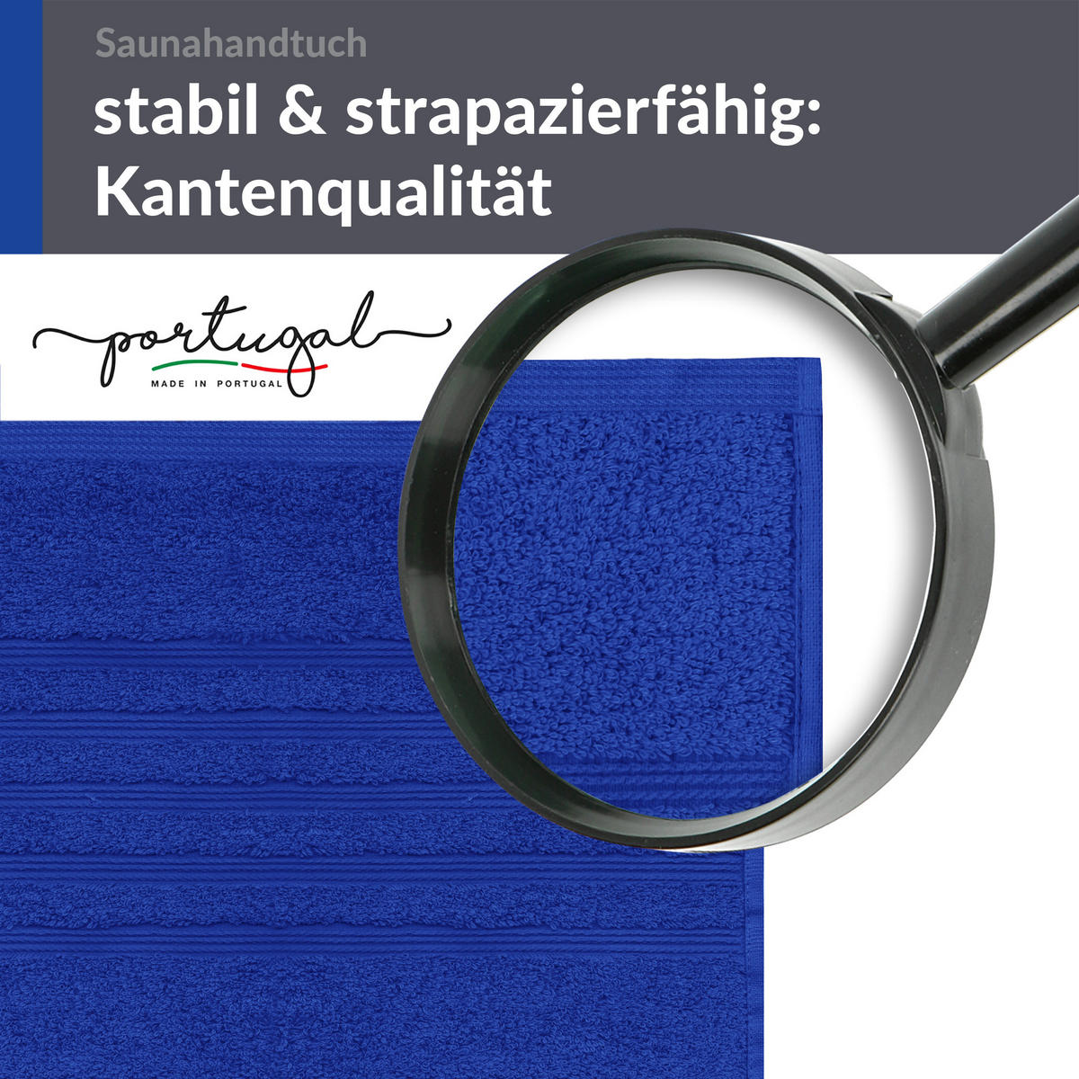 BADETUCH London Azur Blau 100x200 cm - Blau, Textil (100/200cm) - Lashuma