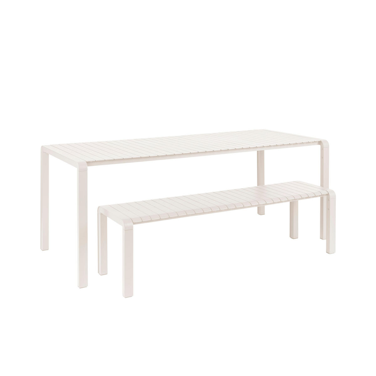 GARTENTISCH Vondel 214x97 cm Weiß - Weiß, Metall (214/96.7/75cm) - Zuiver