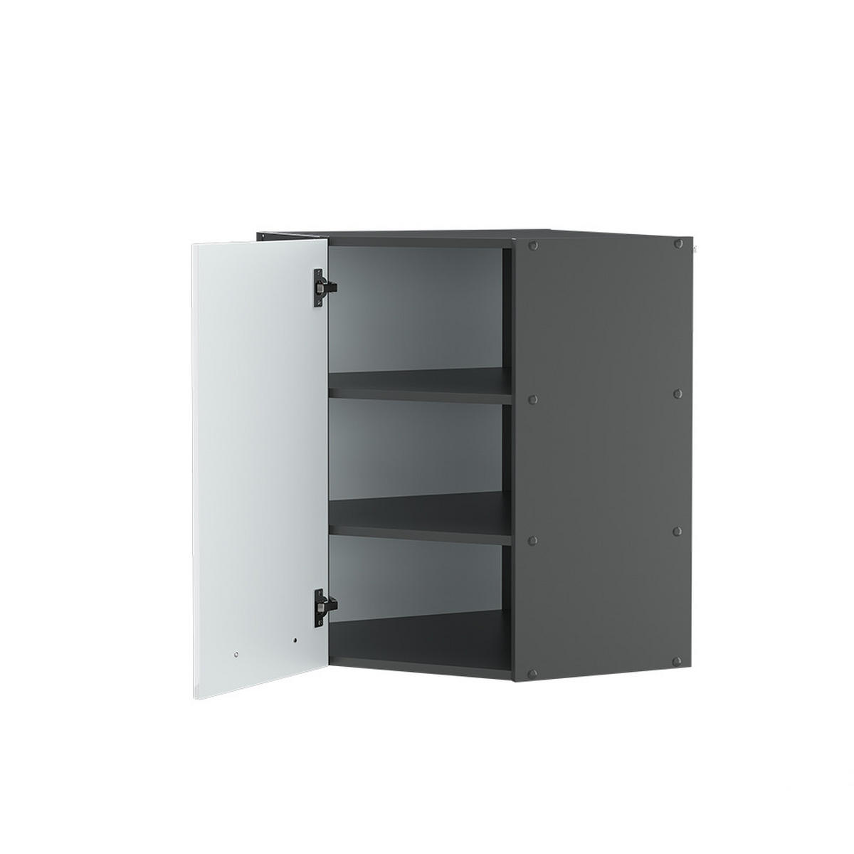 ECKHÄNGESCHRANK Fame-Line Weiß Hochglanz 57 cm - Weiß Hochglanz/Anthrazit, Holzwerkstoff (57/72/34.1cm) - Vicco