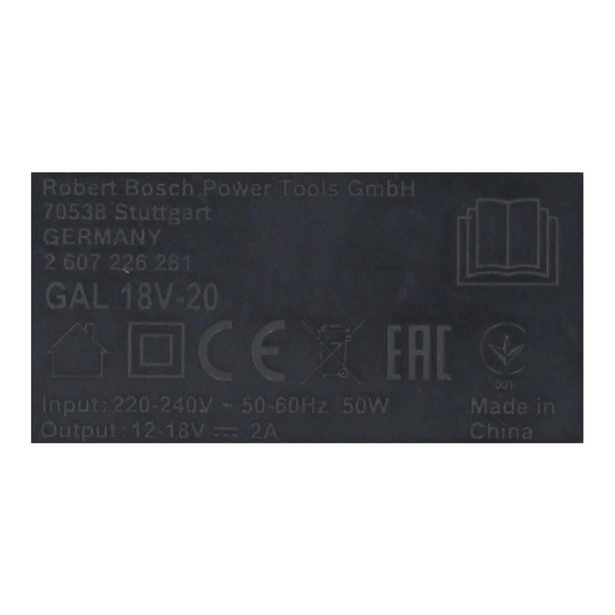 BOSCH GAL 18V-20 Akku Ladegerät 10,8 - 18 V 2 A ( 2607226281 ) - Multicolor, Kunststoff (20/150/8cm) - Bosch Professional