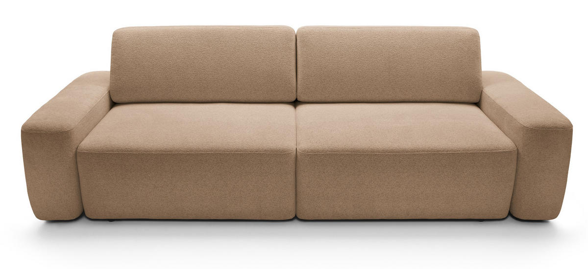 POLSTERSOFA 260 cm Orea, Schlaffunktion, Bettkasten, Braun - Braun, Holz (257/82/105cm) - Emporius