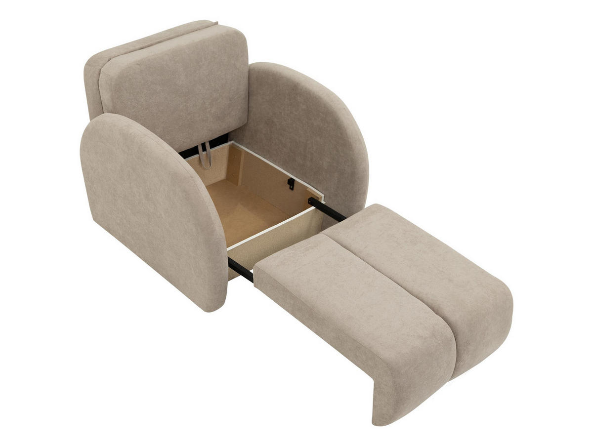 SCHLAFSOFA Viva Comfy I - Creme/Schwarz, Holz/Textil (102/85/103cm) - MIRJAN24