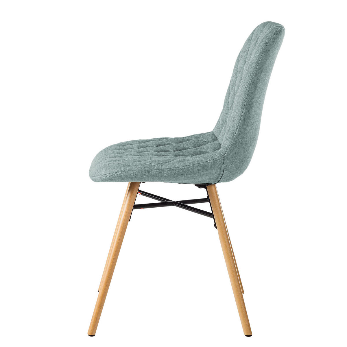 POLSTERSTUHL - Webstoff - Buchefarben/Mintgrün, Holz/Textil (46/85/57cm) - home24
