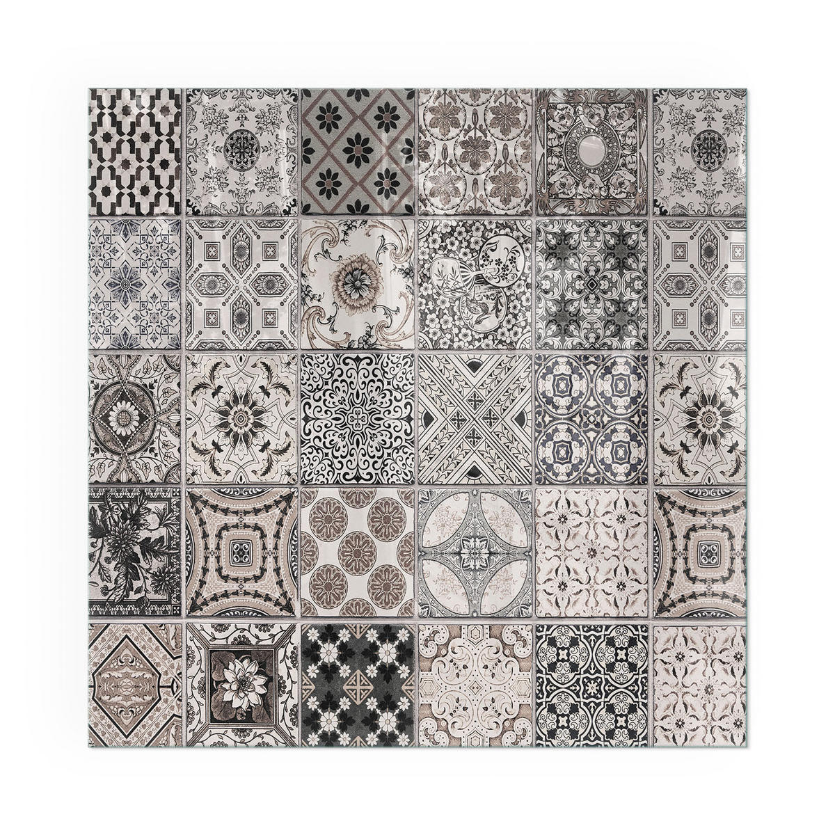 GLASPLATTE für Kamin 60x60 cm - Schwarz, Glas (60/60/0.4cm) - TULUP