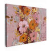 LEINWANDBILD Malerei - Blumen - Rustikal - Rosa Wandbild 40x30 cm - Altrosa, Textil (40/30cm) - MuchoWow