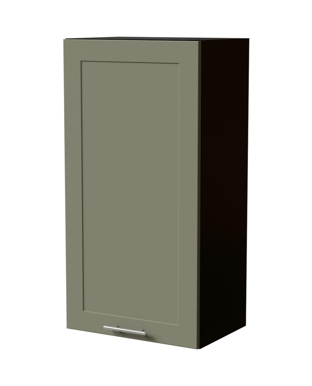 HÄNGESCHRANK Oslo W4/50 Schwarz / Reed Green Matt 50 / 32,5 / 96cm - Schwarz/Grün, Holz/Holzwerkstoff (50/96/32.5cm) - Feldmann-Wohnen