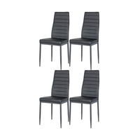 ESSZIMMERSTÜHLE 4er-Set Zyta – Schwarze Kunstlederstühle mit Metallbeinen - Schwarz, Metall (42/96/54cm) - Jana